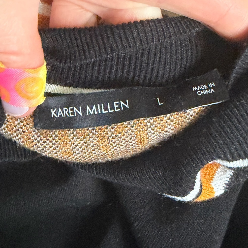 Karen Millen Black Dress with Orange and White Accents - Picture 3 of 4